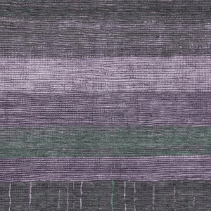 HomeRoots 9' X 12' Washable Purple and Olive Green Striped Area Rug with UV Protection for Busy Homes 694489
