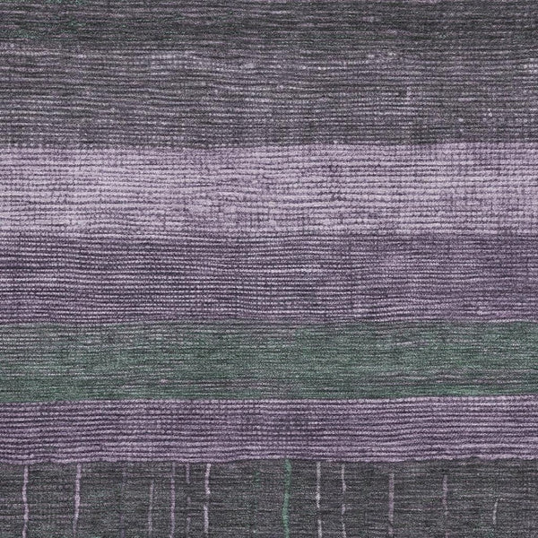 HomeRoots 9' X 12' Washable Purple and Olive Green Striped Area Rug with UV Protection for Busy Homes 694489