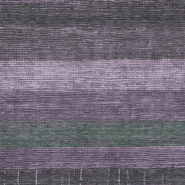 HomeRoots 10' X 14' Striped Area Rug in Purple & Olive Green - Washable, UV Protected, & Stain Resistant Design 694490