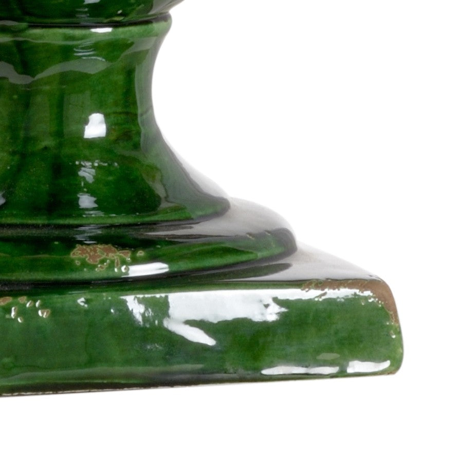 Chelsea House Forest Artichoke Lamp — Handcrafted Italian Glazed Porcelain Table Lamp In Aged Emerald With Brass Fittings That Elevate Classic Decor 69450