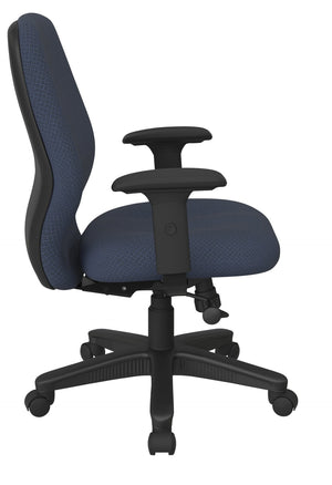OSP Home Furnishings Mid Back Ergonomic Manager Chair with Synchro Tilt Lumbar Support and Padded Arms 3121-104
