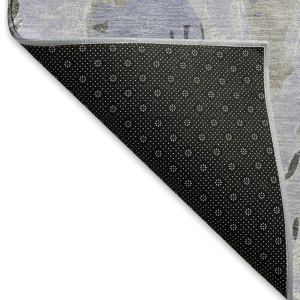 HomeRoots 8' Lavender Ivory and Gray Geometric Washable Area Rug - Durable, Stylish & UV Protected for Any Room 694524