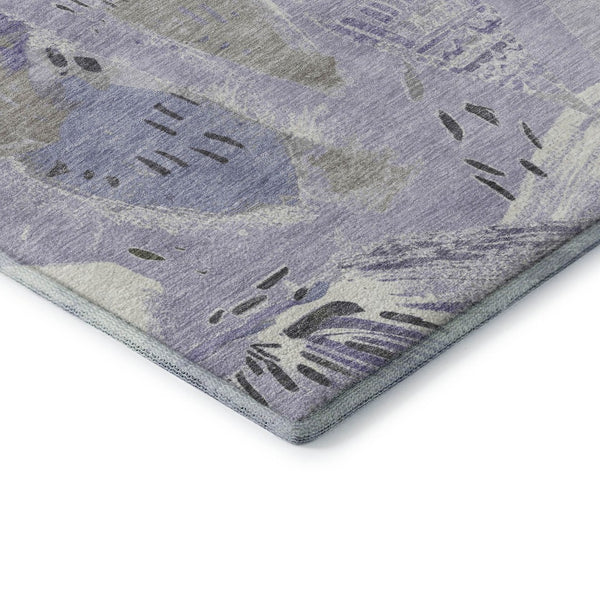 HomeRoots 8' Lavender Ivory and Gray Geometric Washable Area Rug - Durable, Stylish & UV Protected for Any Room 694524