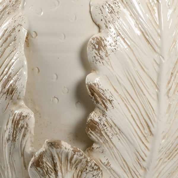 Chelsea House Small Cream Artichoke Lamp Handcrafted Italian Ceramic With Antique Brass, 31" Tall Ambient Accent Light 69453