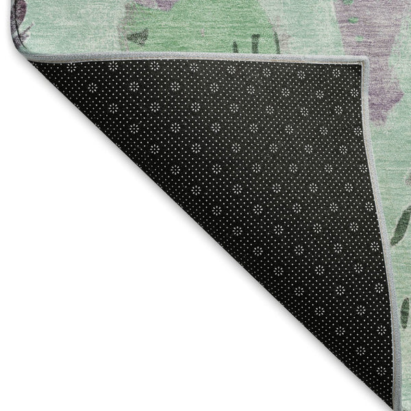 HomeRoots 10' X 14' Modern Aqua Green Geometric Area Rug - Washable, UV Protected, Perfect for High Traffic Spaces 694532