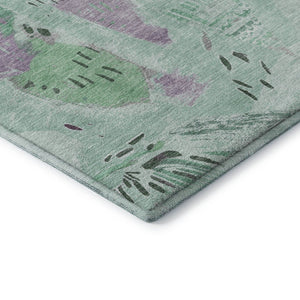 HomeRoots 10' X 14' Modern Aqua Green Geometric Area Rug - Washable, UV Protected, Perfect for High Traffic Spaces 694532