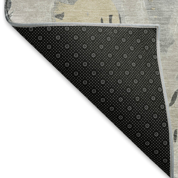 HomeRoots 8' Stylish Taupe Beige & Gray Geometric Washable Area Rug - UV Protected, Pet-Friendly Design 694542