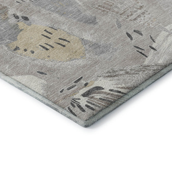 HomeRoots 8' Stylish Taupe Beige & Gray Geometric Washable Area Rug - UV Protected, Pet-Friendly Design 694542