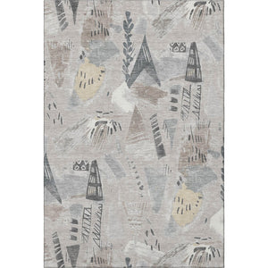 HomeRoots 8' Stylish Taupe Beige & Gray Geometric Washable Area Rug - UV Protected, Pet-Friendly Design 694542