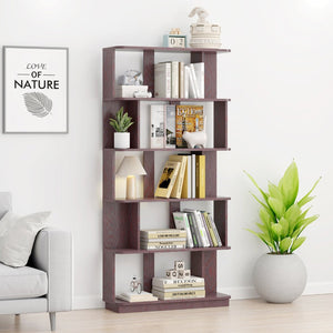 English Elm 31.5" Tall 5-tier Mdf Bookcase Slim Open Shelving Unit for Office Bedroom Living Room Ox Blood Red W2899P444162