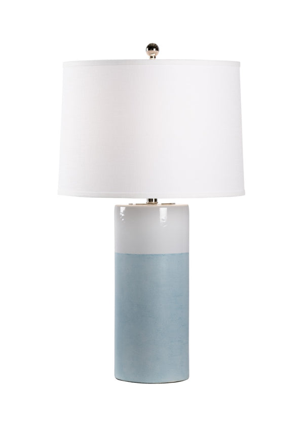 Chelsea House Destin Hand‑Painted Aqua Glazed Ceramic Table Lamp With Polished Nickel Accents, 30.5" H 69455