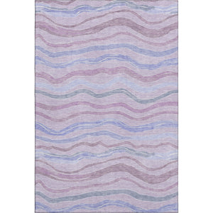 HomeRoots 10' X 14' Lavender Striped Area Rug - Washable, UV-Protected, Stain-Resistant, Non-Slip Backing! 694568