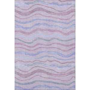 HomeRoots 10' X 14' Lavender Striped Area Rug - Washable, UV-Protected, Stain-Resistant, Non-Slip Backing! 694568