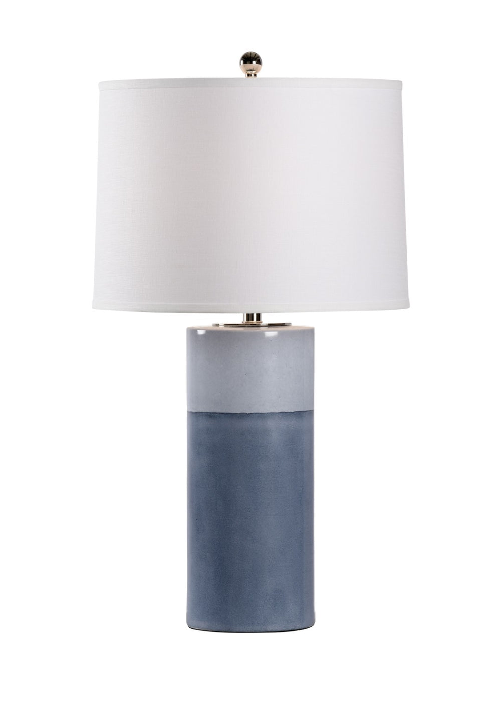 Chelsea House Destin Hand-Painted Navy Ceramic Table Lamp With Polished Nickel Accents — 30.5" Tall Transitional Elegance 69457