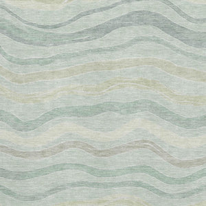 HomeRoots 5' X 8' Sage Taupe & Ivory Striped Washable Area Rug with UV Protection for Busy Homes & Pets 694582