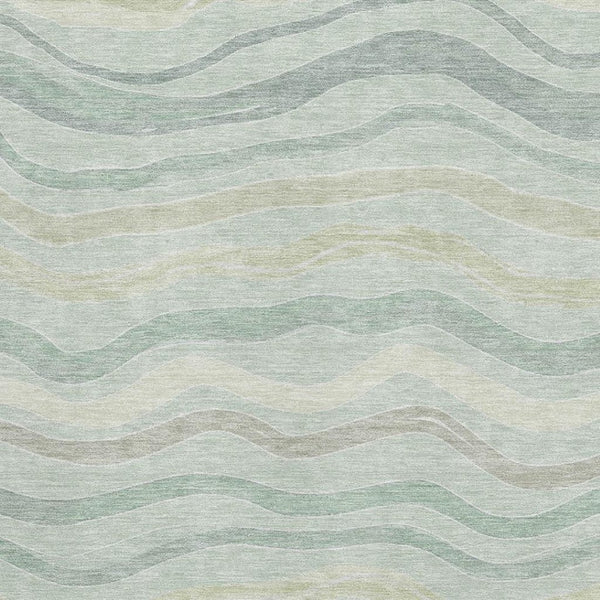 HomeRoots 5' X 8' Sage Taupe & Ivory Striped Washable Area Rug with UV Protection for Busy Homes & Pets 694582