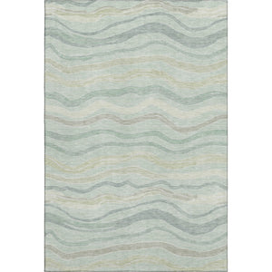 HomeRoots 10' X 14' Sage Taupe Striped Washable Area Rug with UV Protection - Durable, Stylish, Pet-Friendly Design 694586
