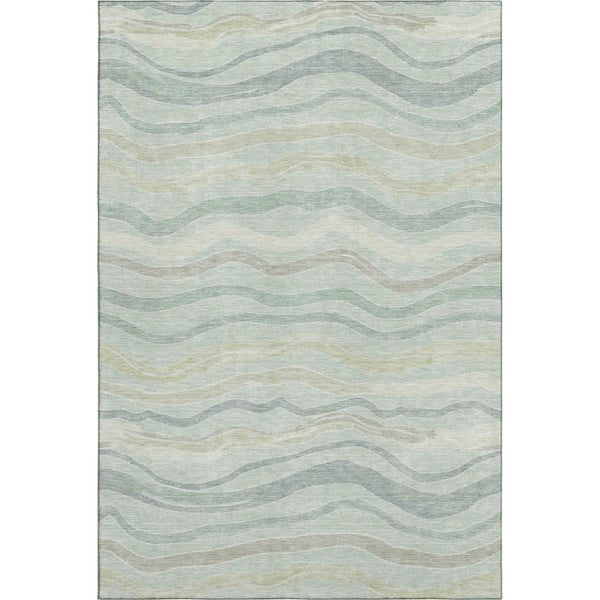 HomeRoots 10' X 14' Sage Taupe Striped Washable Area Rug with UV Protection - Durable, Stylish, Pet-Friendly Design 694586