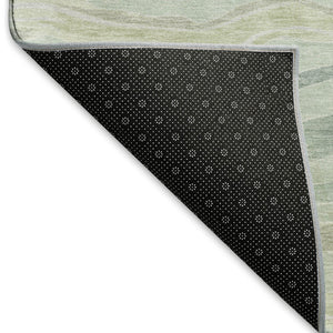 HomeRoots 10' X 14' Sage Taupe Striped Washable Area Rug with UV Protection - Durable, Stylish, Pet-Friendly Design 694586