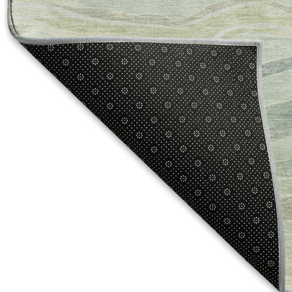 HomeRoots 10' X 14' Sage Taupe Striped Washable Area Rug with UV Protection - Durable, Stylish, Pet-Friendly Design 694586
