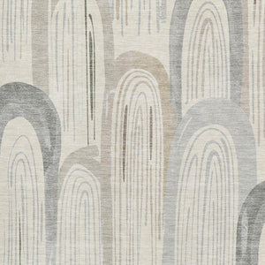 HomeRoots 8' Stylish Beige Gray Silver Geometric Area Rug – Washable, UV Protected & Family-Friendly Design! 694596
