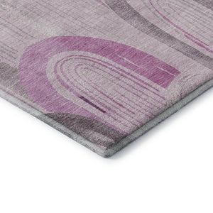 HomeRoots 10' X 14' Soft Pink Lavender Ivory Geometric Washable Area Rug with UV Protection & Non-Slip Backing 694616