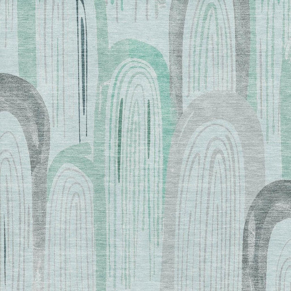 HomeRoots 10' X 14' Pale Aqua Gray & Silver Geometric Area Rug - Soft, Stain-Resistant, UV-Protected Design! 694622