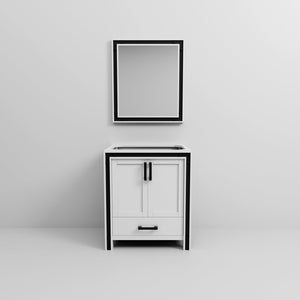 English Elm White Bath Vanity Set With Mirror - 30" W X 22" D, Classic Design & Ample Storage For Bathrooms B2731S00536-GIGA