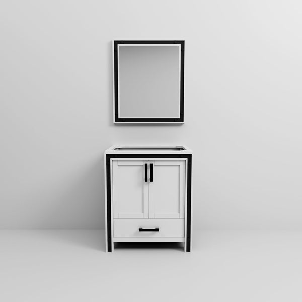 English Elm White Bath Vanity Set With Mirror - 30" W X 22" D, Classic Design & Ample Storage For Bathrooms B2731S00536-GIGA