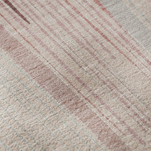 HomeRoots 10' Salmon Gray & Silver Geometric Area Rug - Washable, UV-Protected, Stain-Resistant Design for Homes 694634