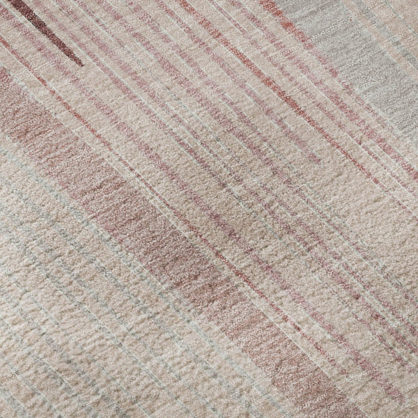 HomeRoots 10' Salmon Gray & Silver Geometric Area Rug - Washable, UV-Protected, Stain-Resistant Design for Homes 694634