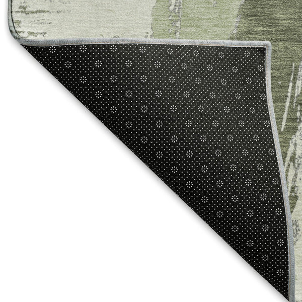 HomeRoots 10' X 14' Artichoke Green Abstract Area Rug - Stylish, Washable, UV-Protected & Durable for Busy Homes 694640