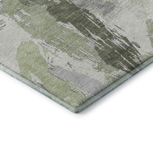 HomeRoots 10' X 14' Artichoke Green Abstract Area Rug - Stylish, Washable, UV-Protected & Durable for Busy Homes 694640