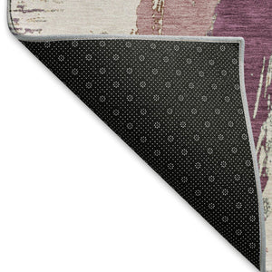 HomeRoots 10' Blush Purple & Ivory Abstract Area Rug - Washable, UV Protected, Stain Resistant for Modern Spaces 694646
