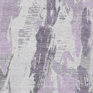 HomeRoots 5' X 8' Modern Abstract Lavender and Gray Washable Area Rug with UV Protection for Busy Homes 694654