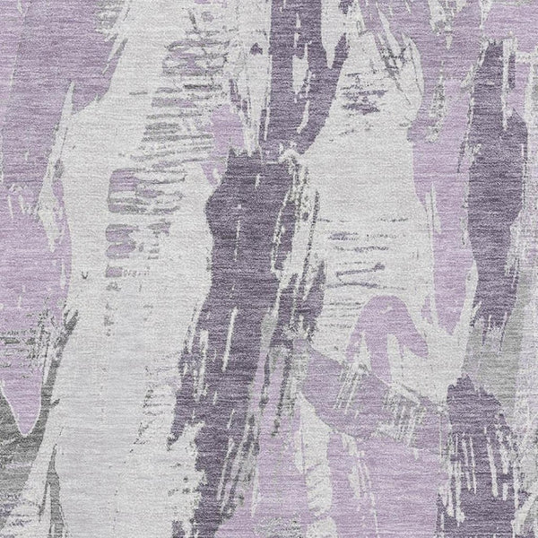 HomeRoots 5' X 8' Modern Abstract Lavender and Gray Washable Area Rug with UV Protection for Busy Homes 694654