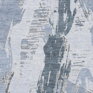 HomeRoots 9' X 12' Sky Blue Gray Ivory Washable Area Rug with UV Protection for Modern Spaces and Easy Care 694663