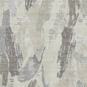 HomeRoots 8' Elegant Taupe Ivory Gray Abstract Area Rug - Washable, UV Protected, Family-Friendly Design 694674