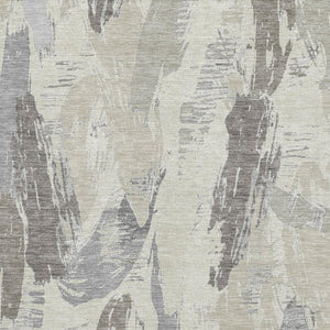HomeRoots 9' X 12' Contemporary Taupe Ivory Gray Washable Area Rug - Stain Resistant & UV Protected Design! 694675