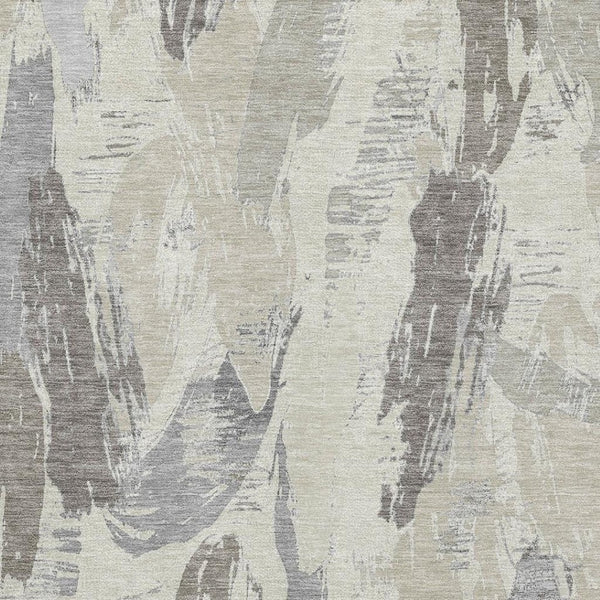 HomeRoots 9' X 12' Contemporary Taupe Ivory Gray Washable Area Rug - Stain Resistant & UV Protected Design! 694675