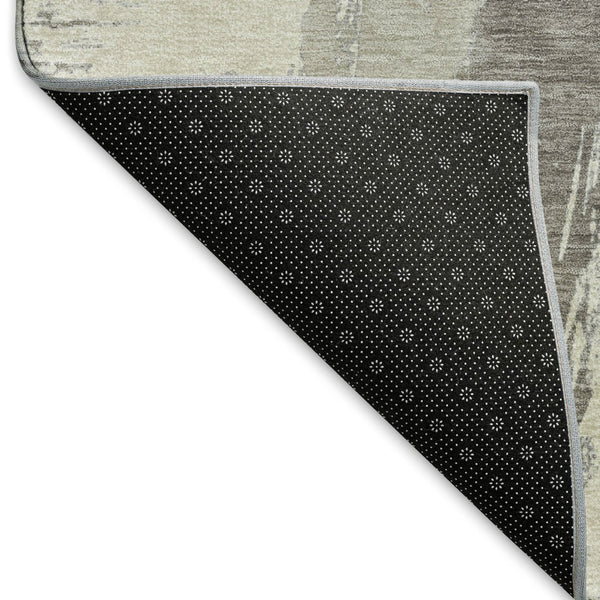 HomeRoots 10' X 14' Abstract Taupe Ivory Gray Area Rug - Durable, Washable, UV-Protected for Busy Homes 694676