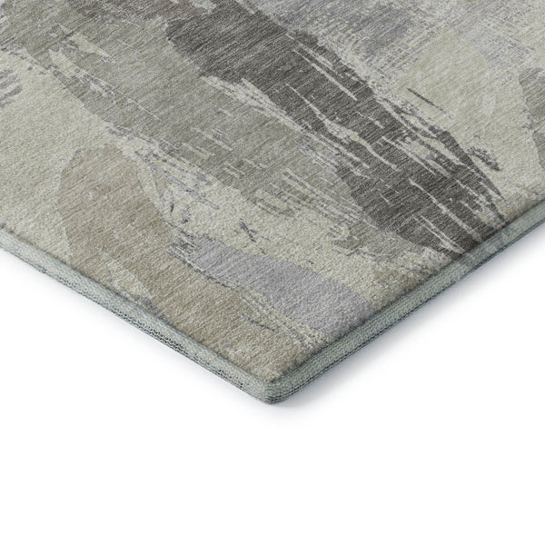 HomeRoots 10' X 14' Abstract Taupe Ivory Gray Area Rug - Durable, Washable, UV-Protected for Busy Homes 694676