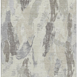 HomeRoots 10' X 14' Abstract Taupe Ivory Gray Area Rug - Durable, Washable, UV-Protected for Busy Homes 694676
