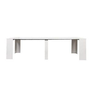 HomeRoots 35" White Wood Floor Shelf Coffee Table - Modern Minimalist Design with Storage for Every Room 694677