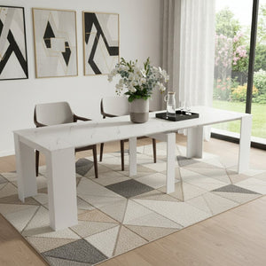 HomeRoots 35" White Wood Floor Shelf Coffee Table - Modern Minimalist Design with Storage for Every Room 694677