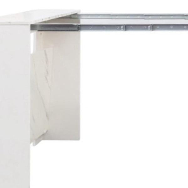 HomeRoots 35" White Wood Floor Shelf Coffee Table - Modern Minimalist Design with Storage for Every Room 694677
