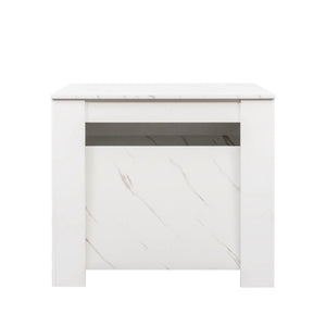 HomeRoots 35" White Wood Floor Shelf Coffee Table - Modern Minimalist Design with Storage for Every Room 694677