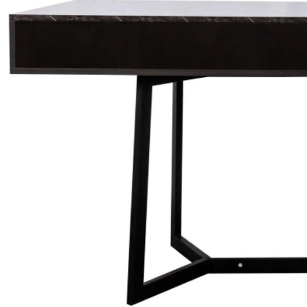 HomeRoots 71" Modern Black Wood Trestle Coffee Table – Chic, Durable Design for Living Rooms & Offices 694678