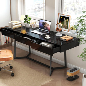 HomeRoots 71" Modern Black Wood Trestle Coffee Table – Chic, Durable Design for Living Rooms & Offices 694678