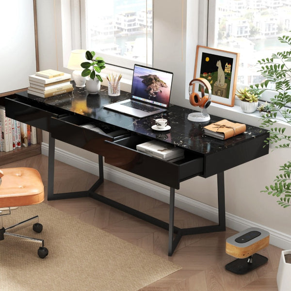 HomeRoots 71" Modern Black Wood Trestle Coffee Table – Chic, Durable Design for Living Rooms & Offices 694678